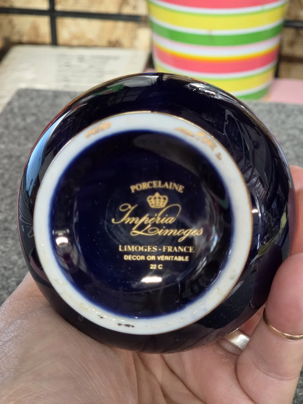 AT-1 Luxurious Cobalt Blue and Gold Ornate Vase